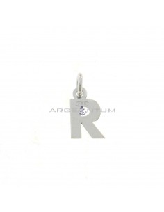 White gold plated letter R pendant in 925 silver