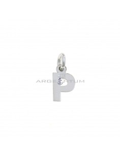 White gold plated letter P pendant in 925 silver