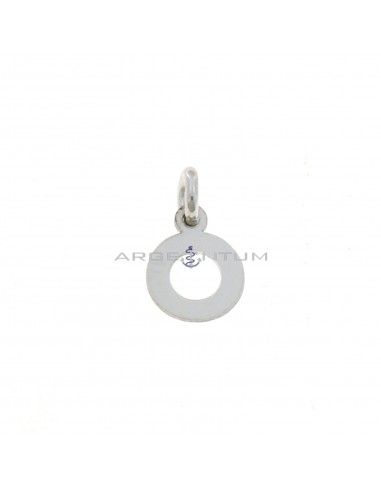 White gold plated letter O pendant in 925 silver