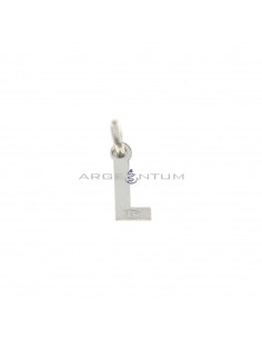 White gold plated letter L pendant in 925 silver