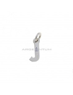 White gold plated letter J pendant in 925 silver