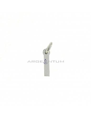White gold plated letter I pendant in 925 silver