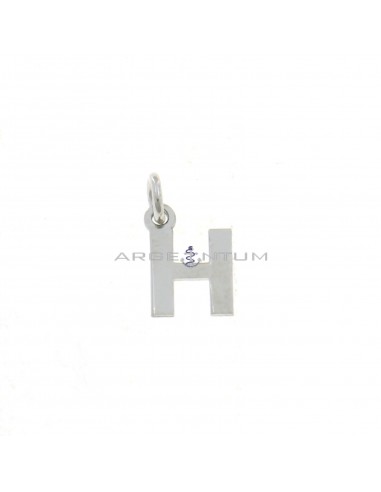White gold plated letter H pendant in 925 silver