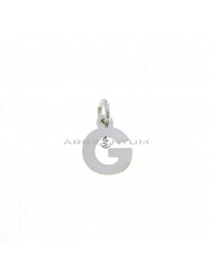 White gold plated letter G pendant in 925 silver