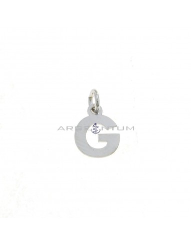 White gold plated letter G pendant in 925 silver
