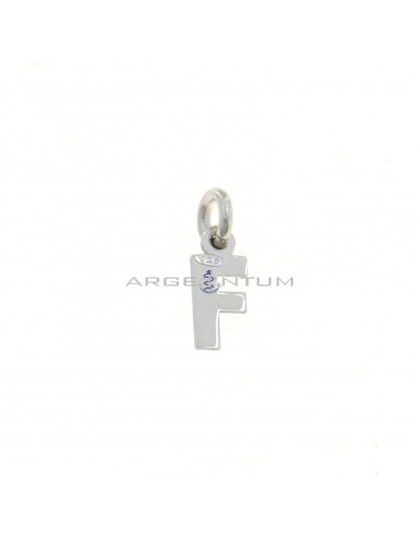 White gold plated letter F pendant in 925 silver