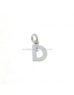 White gold plated letter D pendant in 925 silver