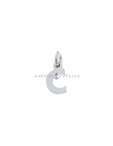 White gold plated letter C pendant in 925 silver