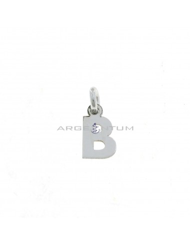White gold plated letter B pendant in 925 silver