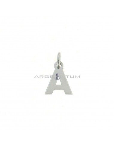 White gold plated letter A pendant in 925 silver