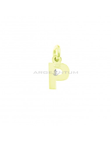 Yellow gold plated letter P pendant in 925 silver