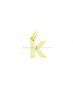 Yellow gold plated letter K pendant in 925 silver