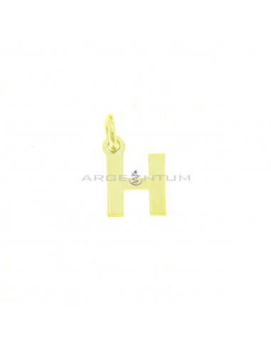 Yellow gold plated letter H pendant in 925 silver