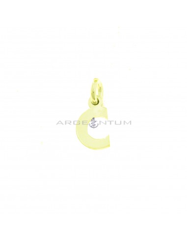 Yellow gold plated letter C pendant in 925 silver