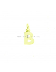 Yellow gold plated letter B pendant in 925 silver