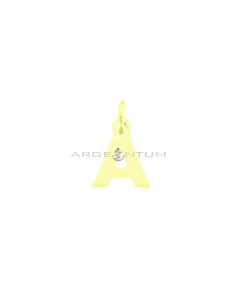 Yellow gold plated letter A pendant in 925 silver