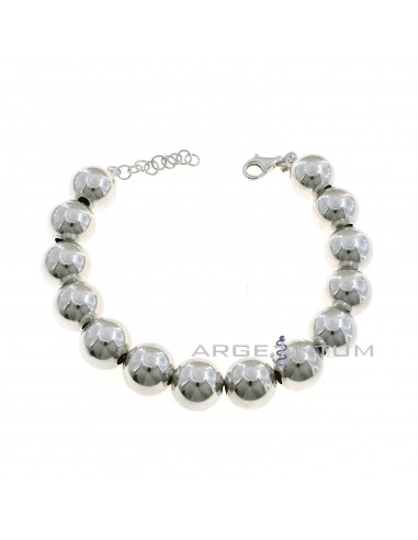 White gold plated bracelet with ø 12 mm in 925 silver