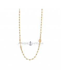 Rose gold plated round rosary necklace with 3 mm smooth sphere. in 925 silver