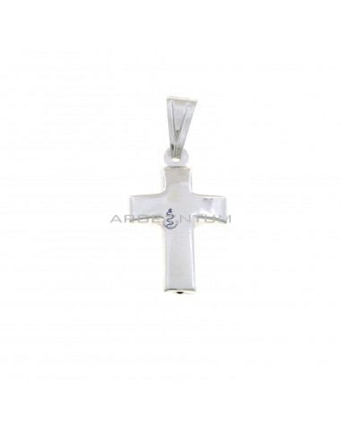 White gold plated paired cross pendant in 925 silver