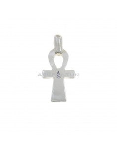 White gold plated Nile cross pendant in 925 silver
