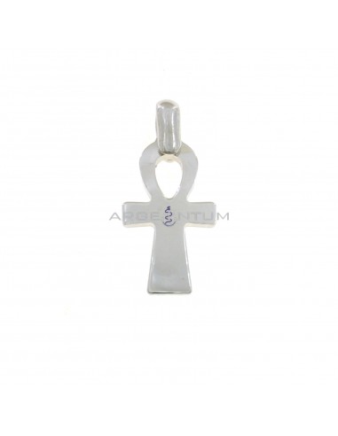 White gold plated Nile cross pendant in 925 silver