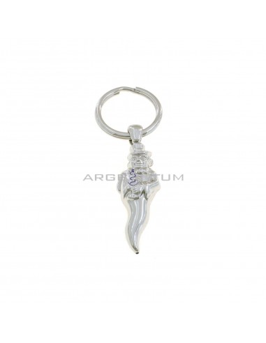 Keychain with paired hunchback pendant and white gold plated brisée hook in 925 silver