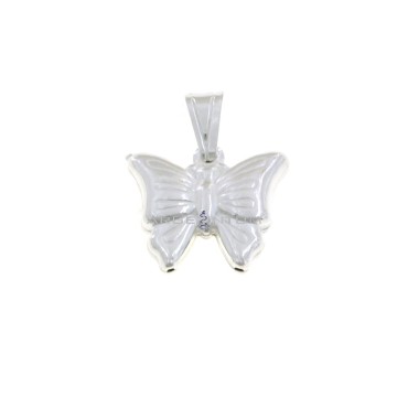 Ciondolo farfalla accoppiato inciso argento 925