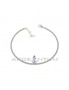 Tennis bracelet with 1.75 mm white cubic zirconia and 925 silver white gold plated lobster clasp