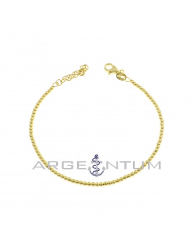2 mm ball bracelet yellow gold plated in 925 silver