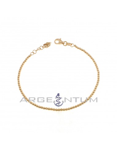2 mm ball bracelet rose gold plated in 925 silver