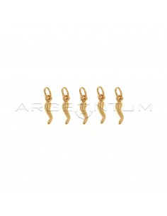 Ciondoli corni 4x18 mm placcati oro rosa in argento 925 (5 pz.)