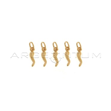 Pendants horns 4x18 mm rose gold plated in 925 silver (5 pcs.)