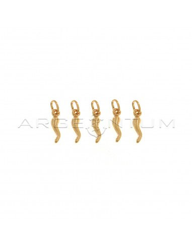 Pendants horns 4x18 mm rose gold plated in 925 silver (5 pcs.)