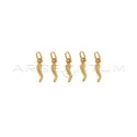 Pendants horns 4x18 mm rose gold plated in 925 silver (5 pcs.)