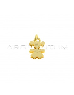 Double plate baby pendant 14x11 mm. yellow gold plated in 925 silver