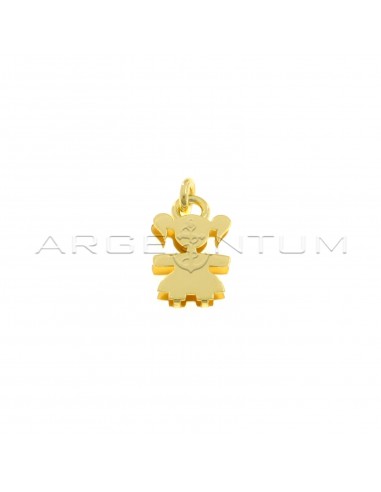 Double plate baby pendant 14x11 mm. yellow gold plated in 925 silver
