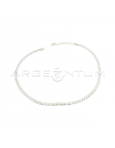 White gold plated curb link necklace in 925 silver