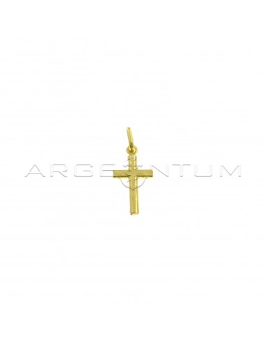 Ciondolo croce accoppiata placcato oro giallo in argento 925