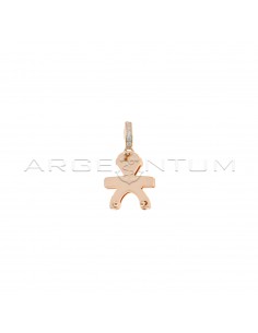 Double plate baby pendant with white zirconia counter chain in 925 silver plated rose gold