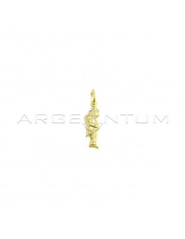 Hunchback pendant paired and engraved yellow gold plated in 925 silver