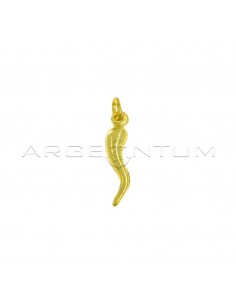 Yellow gold plated horn pendant 26x6 mm in 925 silver