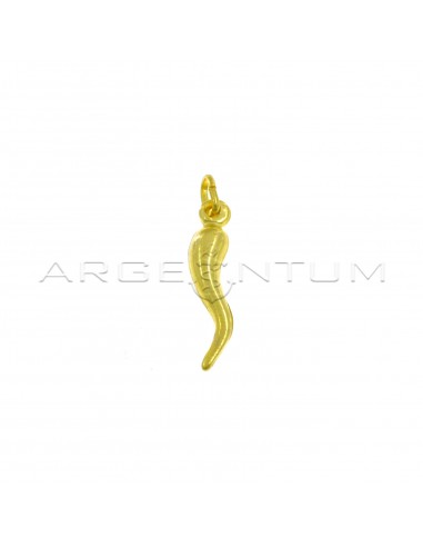 Yellow gold plated horn pendant 26x6 mm in 925 silver