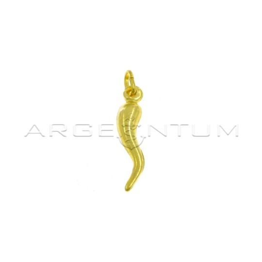Yellow gold plated horn pendant 26x6 mm in 925 silver