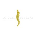 Ciondolo corno 26x6 mm placcato oro giallo in argento 925