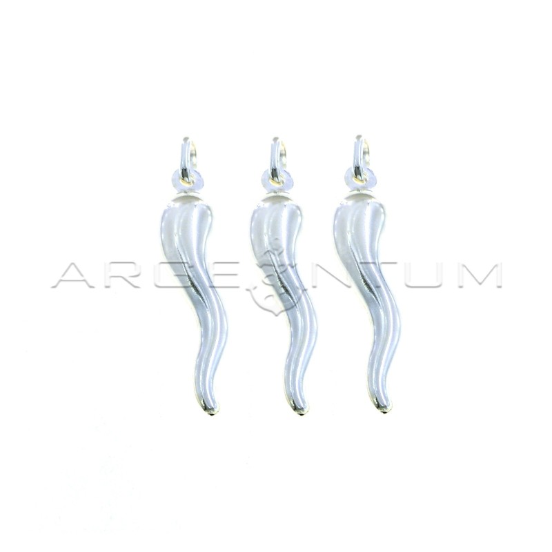 925 silver horn pendants 8x34 mm (3 pcs.)