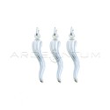 925 silver horn pendants 8x34 mm (3 pcs.)