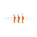 Ciondoli corni 4x13 mm smaltati arancioni in argento 925 (3 pz.)