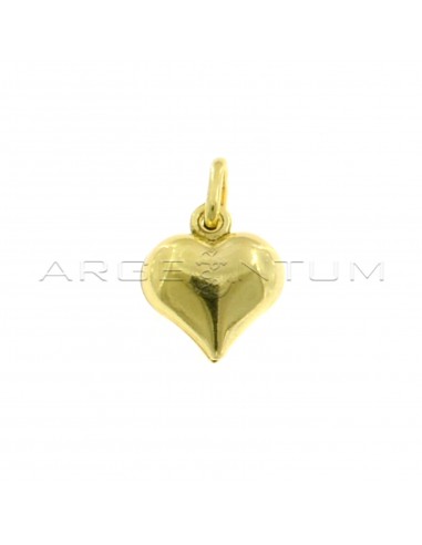 Paired yellow gold plated heart pendant in 925 silver