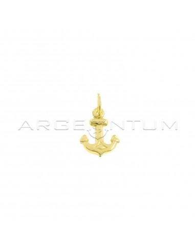 Pendant paired anchor yellow gold plated in 925 silver