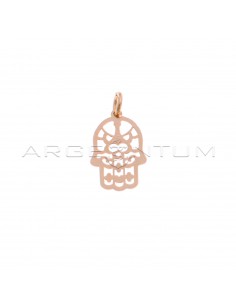 Hand of Fatima pendant with perforated plate 11x16 mm rose gold plated 925 silver